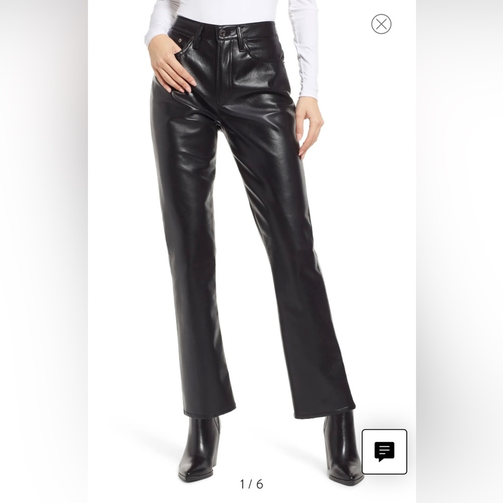 Agolde Recycled Leather Pants. New. Size 29. Relaxed Fit Bootcut.